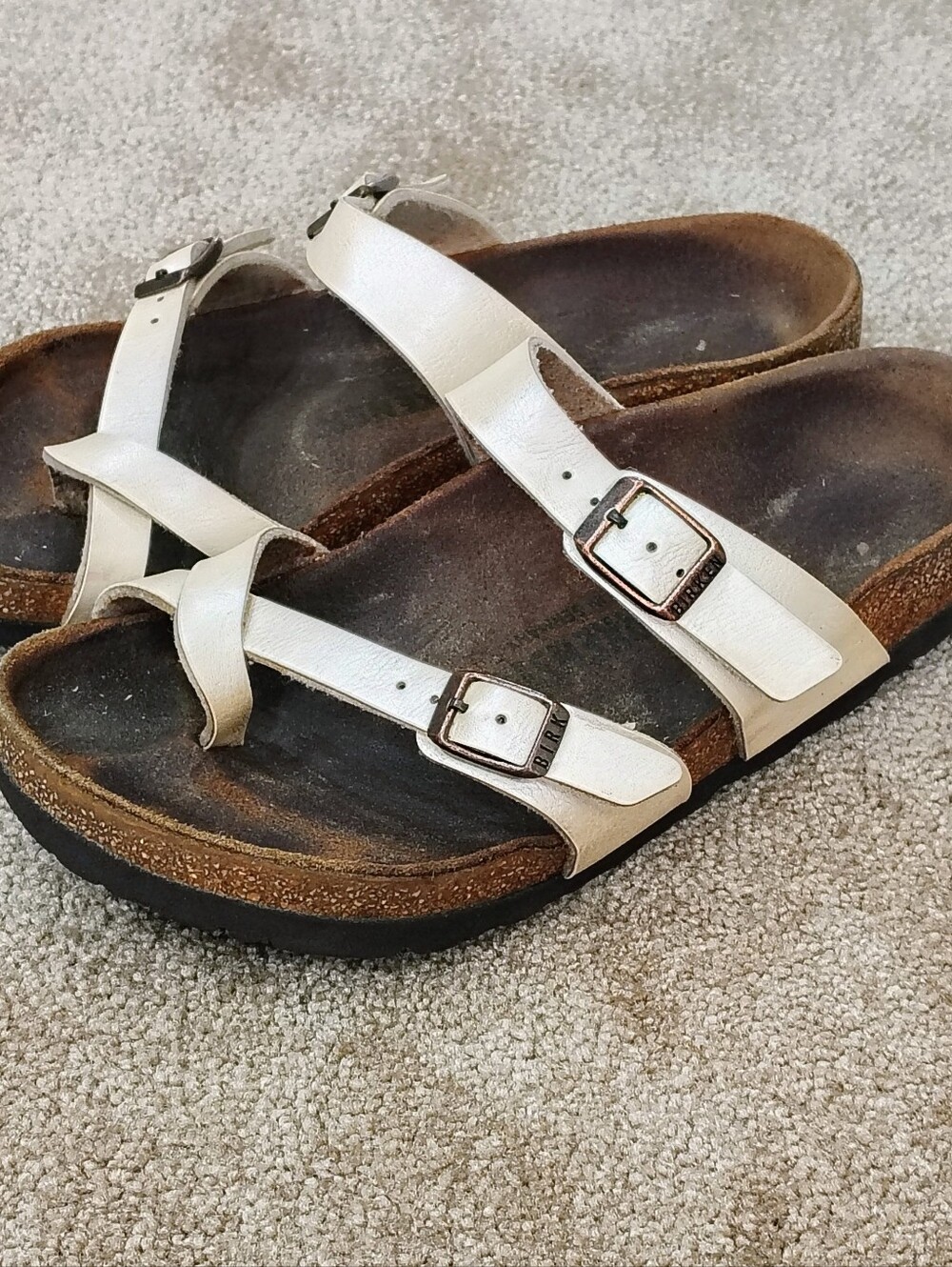 BIRKENSTOCK SZ 37 (6) MAYARI WOMENS SANDALS COMFORT TIMELESS PEARL TAN